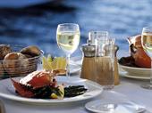 waterfront restaurant with mediterranean