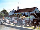 busy canal side pub