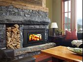 semi absentee fireplace stove
