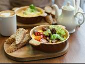 very busy modern cafe