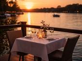 bar restaurant with water
