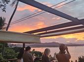bar with sunset view