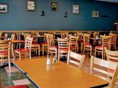busy popular hamburger joint