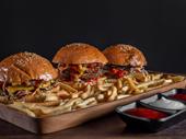busy burger takeaway with